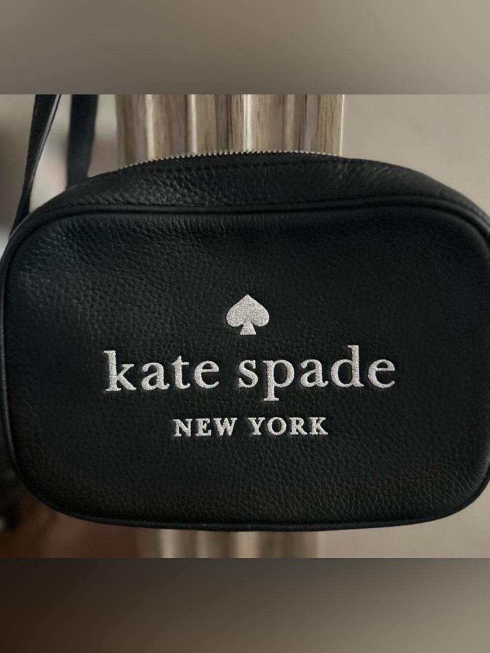 kate spade glitter black camera bag